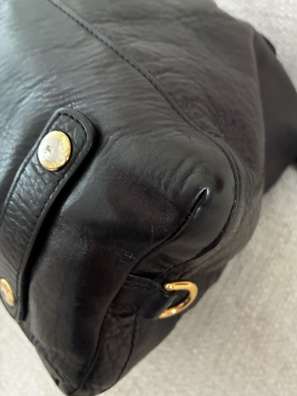 Coach EUC Madison Sabrina Black Leather Shoulder Satchel with Gold Hardware - Picture 8 of 16
